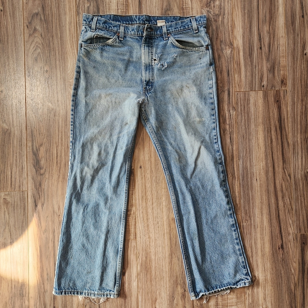 Vintage 90s Levi's Orange Tab 517 Grunge Bootcut Jeans Thrashed